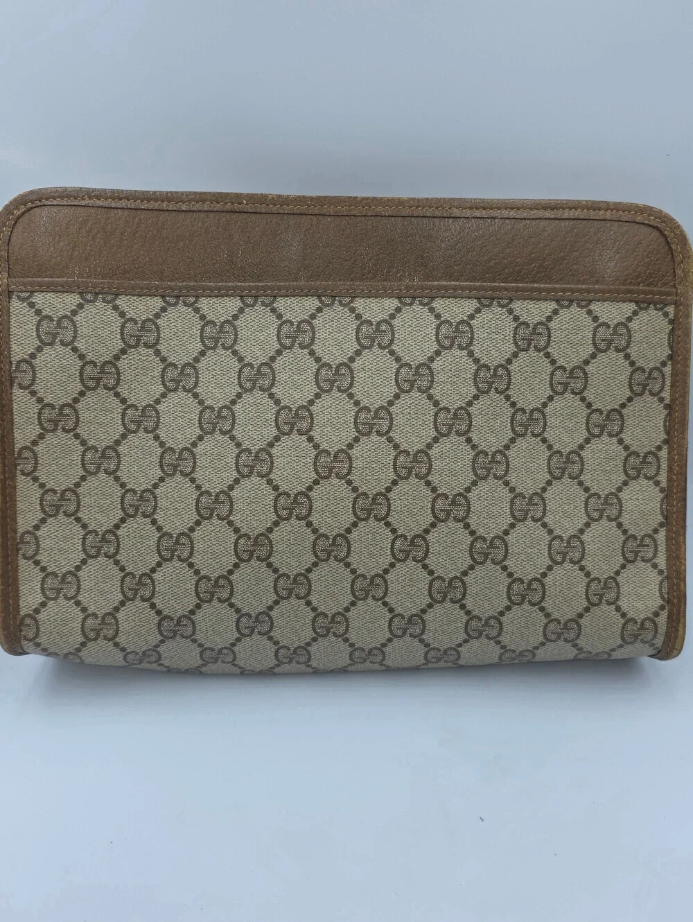 Vintage Gucci Accessory Collection Clutch Bag GG Supreme Monogram Canvas Italy